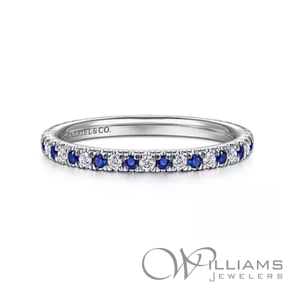 14K White Gold Sapphire and Diamond Pave Open Ring | Shop 14k White Gold  Lusso Color Rings | Gabriel & Co